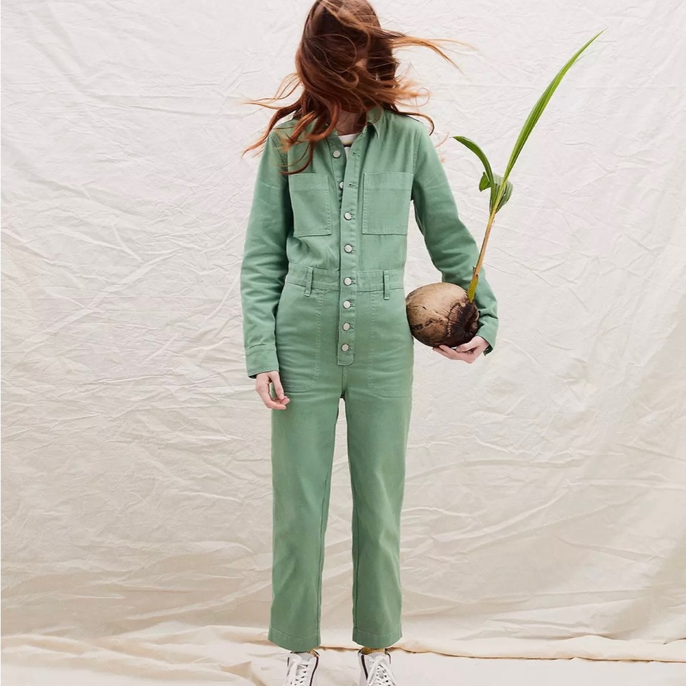 Madewell Green Cotton Jumpsuit in Petite XS